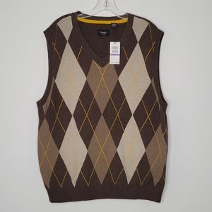 Haggar Mens Diamond Argyle Knit Vest XXL
